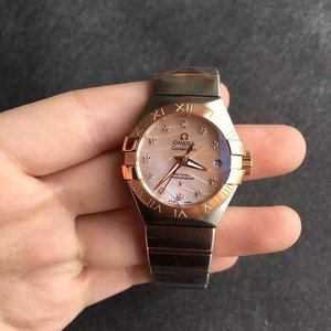 V6 Fábrica Omega Constellation Serie Damas Reloj Mecánico Anillo de oro rosa
