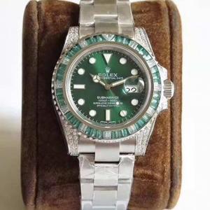 Rolex Green Ghost 904L Edition Reloj de hombre producido por N Factory, un par de correas de acero y un par de piel de cocodrilo