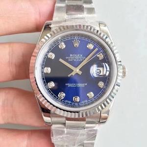 N Fábrica Rolex Datejust 41MM Nueva edición plegable hebilla azul diamante reloj mecánico para hombre.