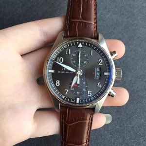 ZF Factory IWC Piloto Spitfire Chronograph Reloj mecánico, molde abierto genuino (cinturón de acero más 200)