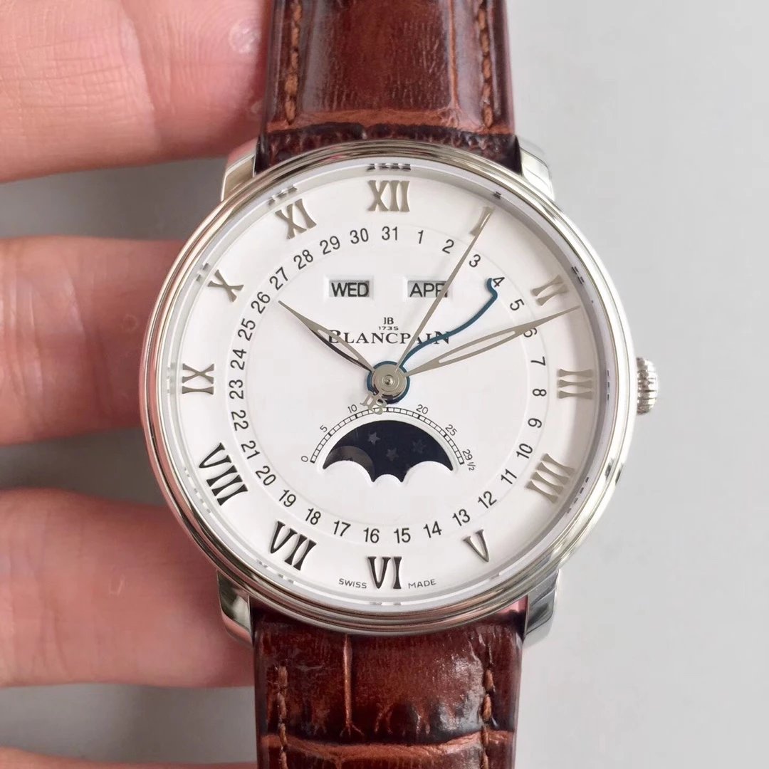 om new product Blancpain villeret classic series 6654 moon phase display the highest version of the watch on the market white model - Haga un click en la imagen para cerrar
