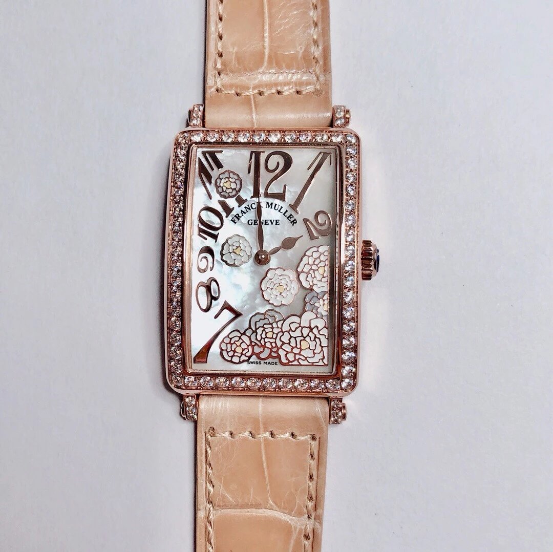 Franck Muller LONG ISLAND Serie Long Island de las más bellas damas cinturón de cuarzo reloj cuadrado esmalte pintado - Haga un click en la imagen para cerrar