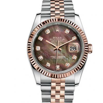 Reloj unisex Rolex Datejust 36mm 14k revestido en oro - Haga un click en la imagen para cerrar