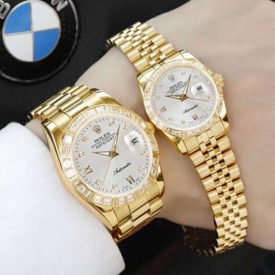 Rolex Datejust Serie Pareja Reloj De pareja Full Gold Pareja Reloj Diamante Hombres y Mujeres Reloj Mecánico (Precio Unitario) - Haga un click en la imagen para cerrar