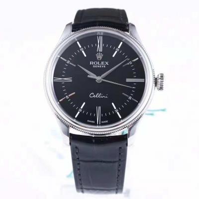 MKS fábrica Rolex Cellini serie hombre reloj mecánico negro cara superior réplica reloj - Haga un click en la imagen para cerrar