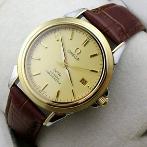 Omega OMEGA Butterfly Series Men's Watch 18K Gold Leather Belt Automatic Mechanical Men's Watch Swiss Movement