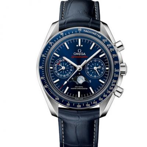 JH tehdas replica Omega Speedmaster sarja 304.33.44.52.03.001 chronograph sininen kasvot malli.