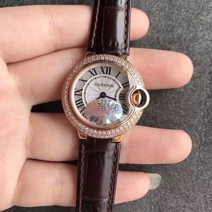 V6 Factory Cartier Sininen Ilmapallo Pieni 28 Diamond Ring Kvartsi Naisten Watch one to One Replica