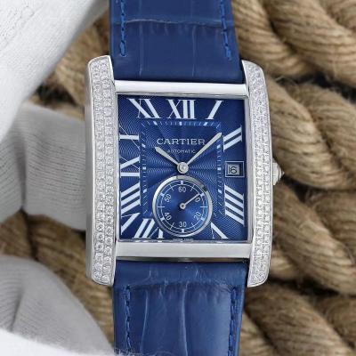 BF Factory Cartier Tank -sarjan timantti Andy Lau Sama malli miesten mekaaninen kello sininen painos - Sulje napsauttamalla kuva