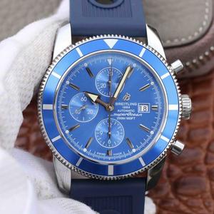 OM Breitling Super Ocean Series Chronograph Men's Mechanical Watch Rubber Band Blue Surface