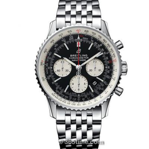 GF Factory Breitling Aviation Chronograph 1 B01 Chronographe, chronographe mécanique automatique pour homme, plaque blanche, bracelet en acier