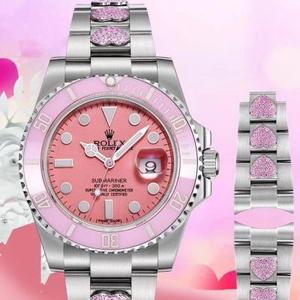 GMF limited edition "Fan Lao" customized new product 40mm women's self-winding mechanical submariner pink water ghost