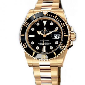 Montre pour homme Rolex Full Gold Water Ghost V7 version 116618LN-97208 plaque noire.