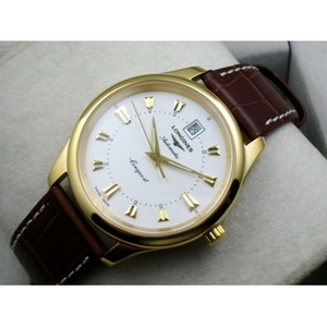 Longines Longines Classic Retro Series Leather Strap Gold Case Fully Automatic Mechanical Men's Watch Men's Watch White Gold Scale