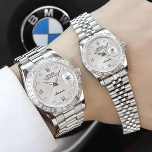 Rolex Datejust Series Couple Pair Watch White Model Male and Female Mechanical Couple Pair Watch (Unit Price)