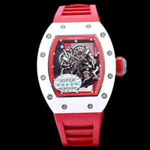 KV Taiwan Factory RM055 White Pottery Series Net Red Hot Style Men's Mechanical Watch Red Tape