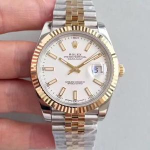 N Factory Rolex Datejust 41MM Eagrán Nua Fillte Meicniúil Fir Buckle White Noodle Ding (Cineál Óir)