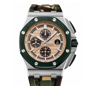 JF factory Audemars Piguet Royal Oak 26400 green pottery "camouflage" series of men's chronograph mechanical watches the latest new.