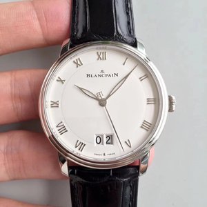HG Factory Blancpain's classic and elegant Villeret series large date window watch top re-enactment white face model