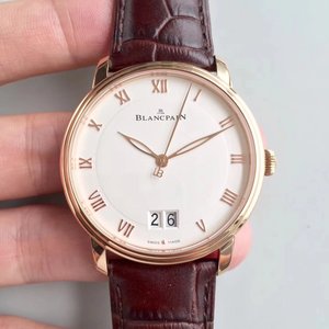 HG re-engraved Blancpain's most classic and elegant Villeret series large date window watch