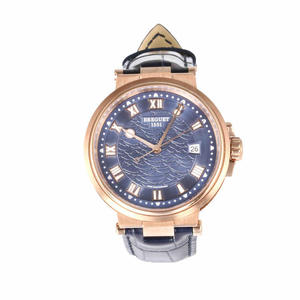 V9 Breguet MARINE nautical series 5517 watch, Italian crocodile pattern real cowhide automatic mechanical men's watch