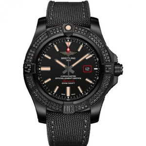 TW Breitling Avengers Blackbird with black diamonds Original titanium case Men's mechanical watch Rubber strap