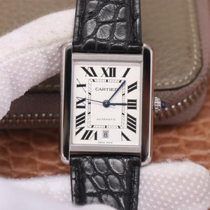 A8 CARTIER TANK SOLO Ultra-thin Men's Watch American Alligator Leather Strap. Men's Automatic Mechanical Watch