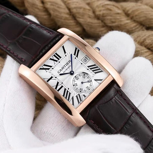 BF factory Cartier tank series Andy Lau's same mechanical men's watch rose gold case