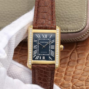 Cartier tank series W5200027 watch watch size 31x41mm men's belt mechanical watch.