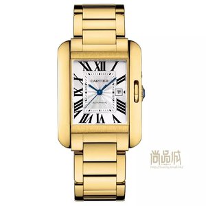Cartier tank series 18k gold two-hand semi automatic mechanical watch for men.