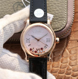YF Chopard 30th Anniversary Special Model Ladies Watch Leather Strap Automatic Mechanical Movement
