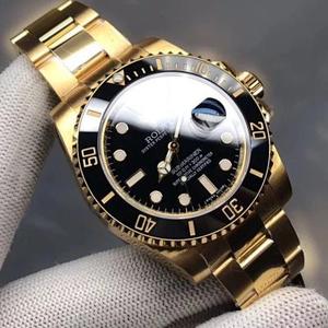 Taiwan CF Evergreen high-end private customized version of all-gold black water ghost 18k thick gold is twice as thick as the general gold-covered automatic winding movement men's watch .