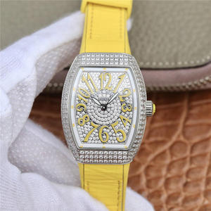 ABF Muller Franck Muller V32 Series Ladies Watch Yellow Silicone Strap Quartz Movement