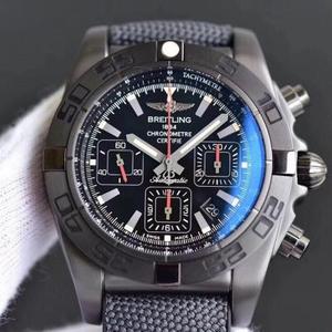 GF Breitling Mechanical Chronograph Pilot 44mm Watch The only authentic model version in the market Stainless steel strap