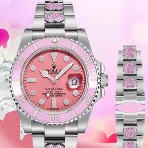 GMF limited edition "Fan Lao" customized new product 40mm women's self-winding mechanical submariner pink water ghost GMF limited edition "Fan Lao" customized new product 40mm women's self-winding mechanical submariner pink water ghost