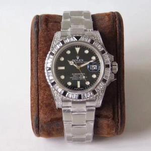 GS luxury masterpiece Rolex SUB Submariner rear diamond customized version! It is the fusion of luxury sparkle and non-fading, and it is the best choice for classic trends!
