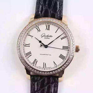 FK Glashütte Senator Series 1-39-59-01-02-04 Men's Mechanical Watch Rose Gold Diamond Edition.