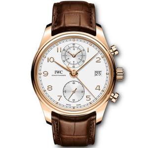 ZF IWC Portuguese Series IW390301 Multi-Function Chronograph Watch, Men's Automatic Mechanical Watch, Rose Gold.