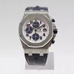 JF version of AP Audemars Piguet 12 digits ceramic handlebar 7750 three-eye chronograph panda belt watch men's watch