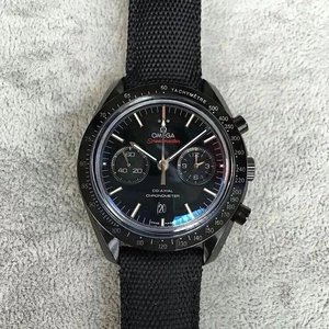 JH produces Omega Speedmaster 311.92.44.51.01.003 Moon Dark Side Ceramic Watch 44.2mm black ceramic case with coated nylon fabric strap
