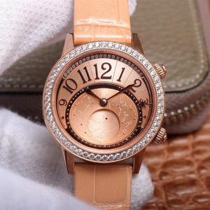 CC Jaeger-LeCoultre dating series moon phase watch 3523490/3522420/352248 ladies mechanical watch, diamond rose gold.