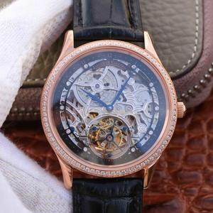 LH Jaeger-LeCoultre Master Series Tourbillon replica watch Real tourbillon automatic movement Rose gold diamond hollow men's watch