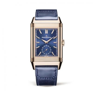 MG Jaeger LeCoultre Reverso Tribute double-sided dual time zone flip watch 398258J men's manual mechanical watch blue plate
