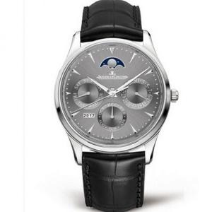 V9 replica Jaeger-LeCoultre Perpetual Calendar Master Series 130354J Gray Plate Mechanical Men's Watch.