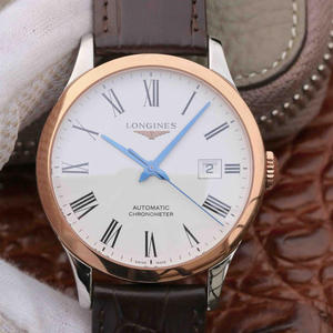 AF Longines Pioneer Series Men's Mechanical Watch New Style Slim Arc-shaped Case Blue Needle Between Gold