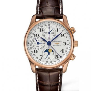 GS Longines Master Moon Phase L2.673.8.78.3 watch adopts Shanghai 7751 movement to change the original L.687 movement leather strap