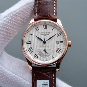 Fine imitation of Swiss Longines Master L2.708.4.78.3 rose gold kinetic energy display men's watch.