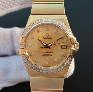 Omega Constellation Series 123.20.35 Stainless Steel Plated 18K Yellow Gold Bracelet Case Mechanical