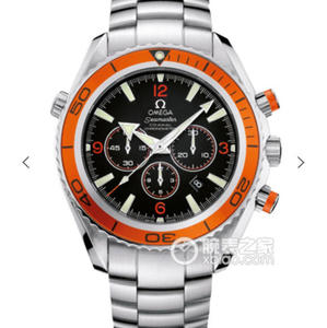 Omega Seamaster Automatic Mechanical Chronograph 7750 Movement Orange Ceramic Ring Stainless Steel Strap Men’s Watch.