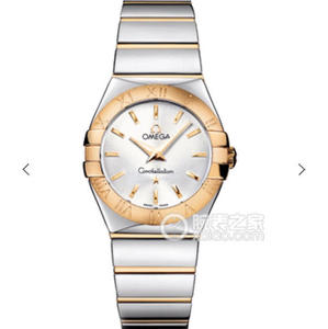 V6 Omega Constellation Series Ladies Quartz Watch 27mm One-to-One Engraved Genuine 18K Gold Bar